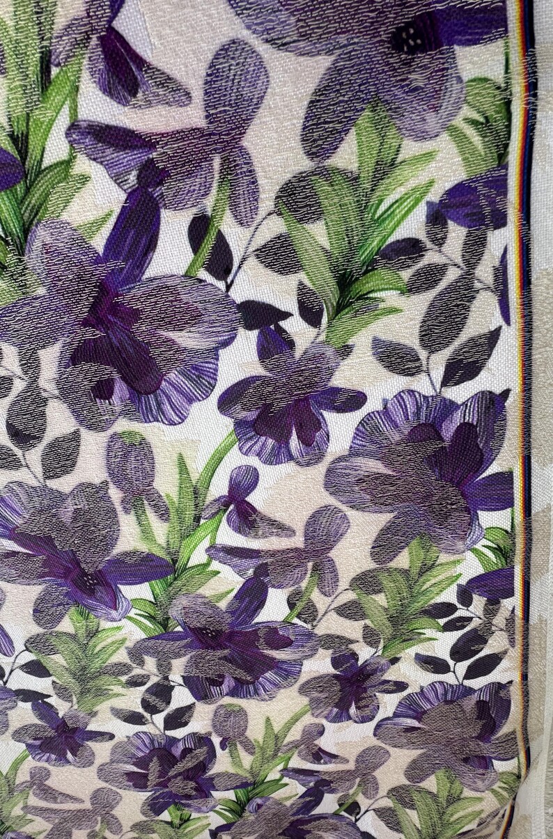 Italian high-quality jacquard cotton blend with poly, floral weave pattern, great color combination, top quality! image 3