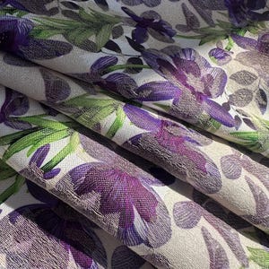 Italian high-quality jacquard cotton blend with poly, floral weave pattern, great color combination, top quality! image 8