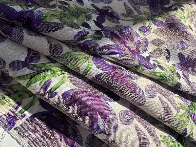 Italian high-quality jacquard cotton blend with poly, floral weave pattern, great color combination, top quality! image 8