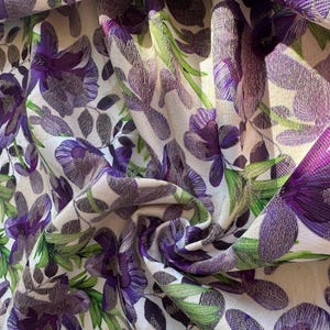 Italian high-quality jacquard cotton blend with poly, floral weave pattern, great color combination, top quality! image 5