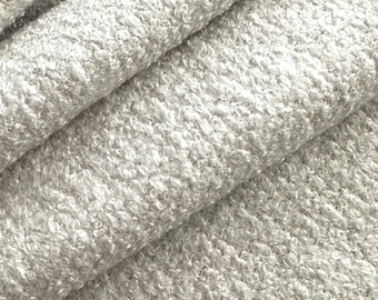 Italian bouclé wool fabric with cotton and polyester, good quality, beige color, fine weave, last piece 1.3 m