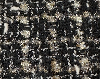 Italian Tweed Lamé - premium fabric, high-quality wool blend, lurex tweed fabric
