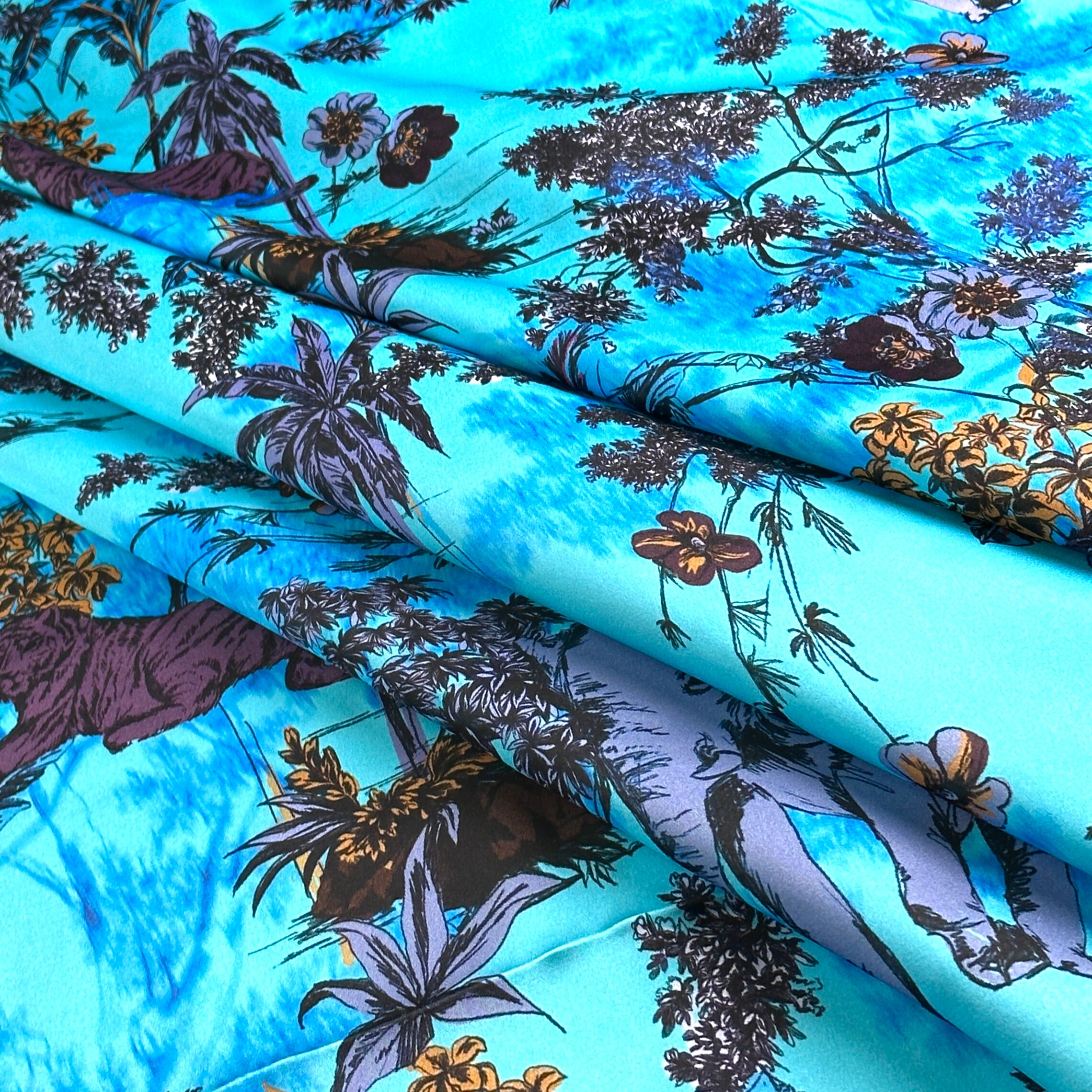 100 Pure Silk Fabric, Famous Italian Designer, Exclusive Fabric Etsy