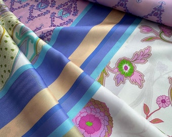 High-quality Italian 100% silk fabric, twill silk, mulberry silk fabric, designer fabric, luxury fabric, great print in fine colors!