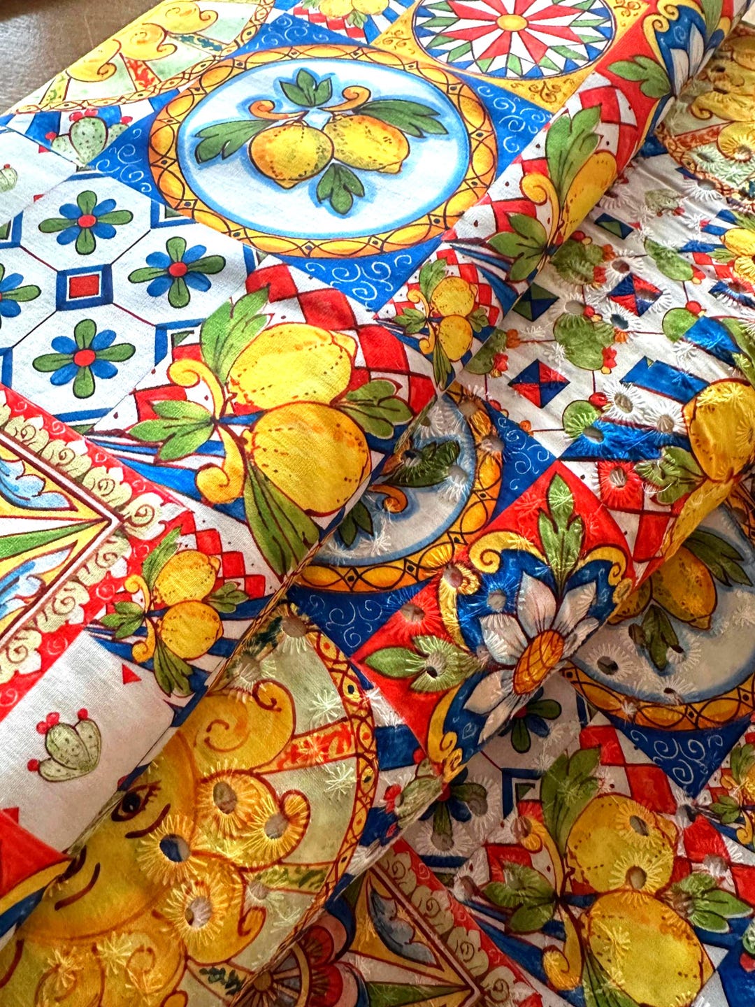 Italian Pattern Cloth Italian Cotton Fabric, Sangallo Embroidery Fabric, Bella Italia Print ...