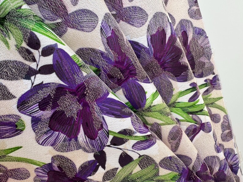 Italian high-quality jacquard cotton blend with poly, floral weave pattern, great color combination, top quality! image 7