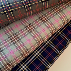 Italian high-quality 100% Lana Vergine wool fabric, designer Biella fabric, excellent quality, checked, in three colors! image 1