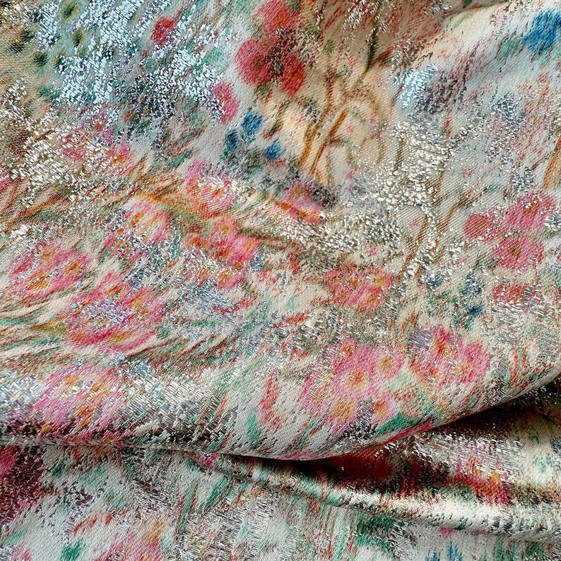 Italian jacquard shine, polyester fabric, designer fabric, lurex fabric, high quality! image 1