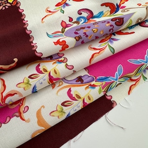 Italian 100% cotton fabric, finest quality, colorful print on a white background, Etro style, very good quality!