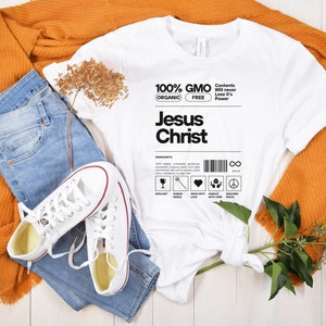 Copy of Faith, Jesus, God, Christian, Religious, Inspirational, Funny, Gift, Friends, Christian tee, prayer, church group, nutrition label
