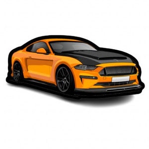 Orange Mustang Sticker