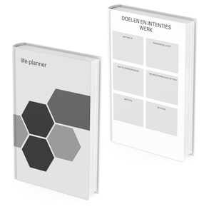 Digital life planner, modern, gray.