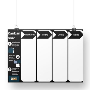 Digital kanban board - black and white