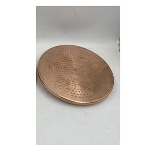Flat Unlacquered Solid Copper Rain Shower Head , Handcrafted Vintage , Style Moroccan Showerhead ,Ideal for Outdoor Use