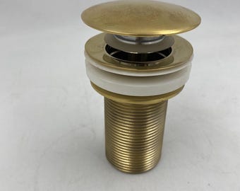 Brass Pop Up Sink Drain Bathroom Vessel Stopper Gold Finish