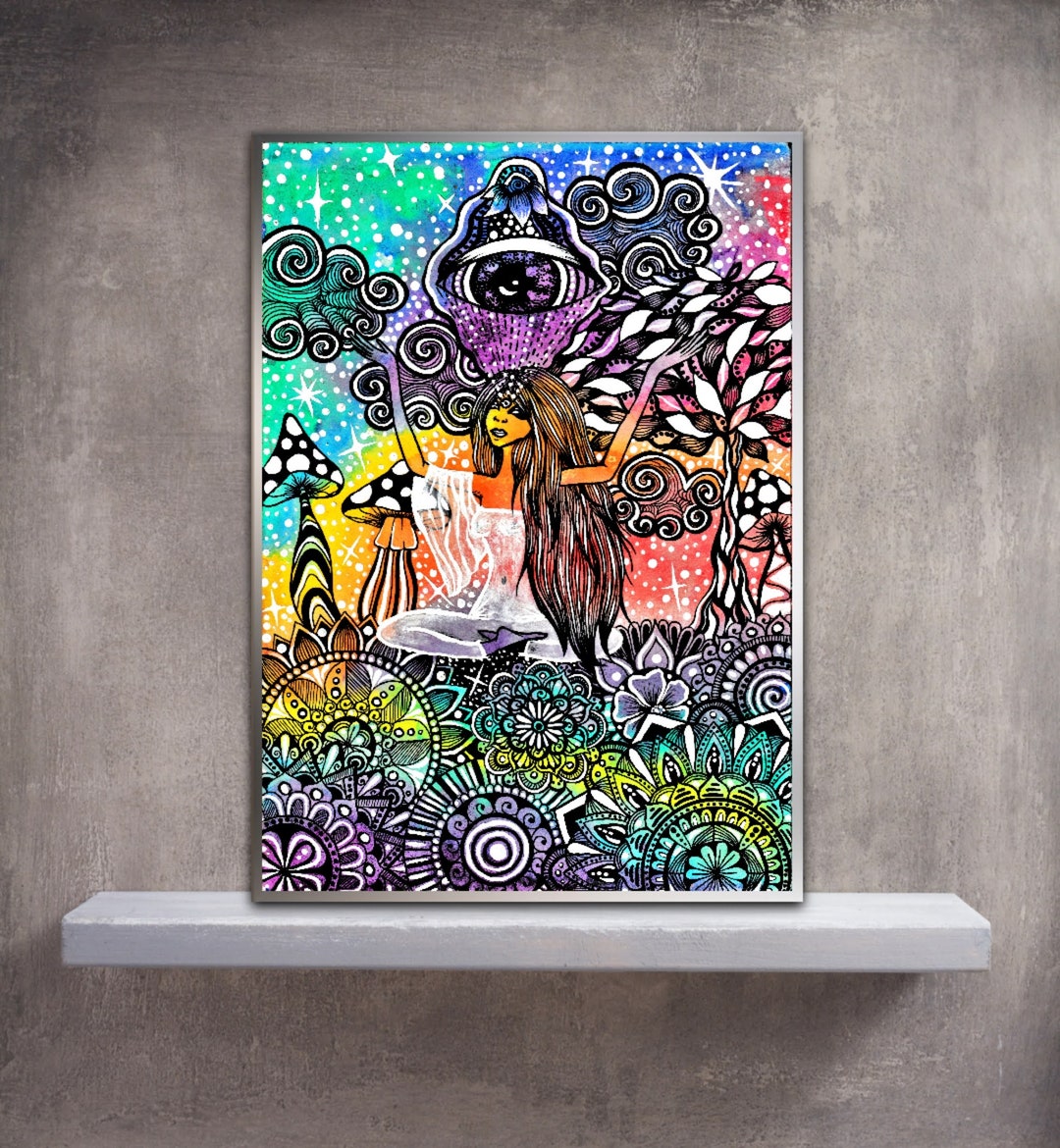 Acrylic Digital Printable Fine Art Poster Drawing Mandala Meditation ...