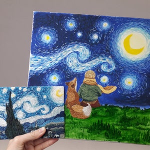 El principito en la noche estrellada
