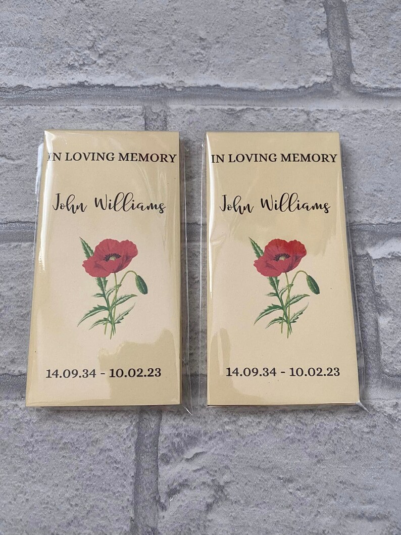 Funeral Favors Funeral Tissues Favours Individually Wrapped Etsy UK