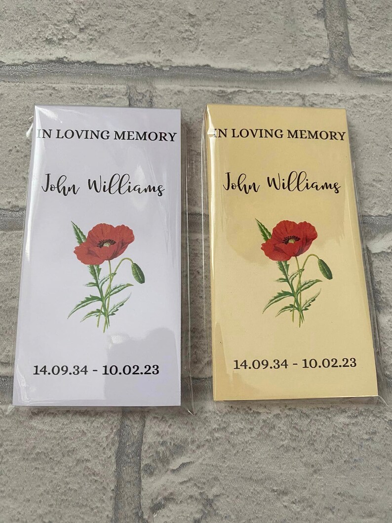 Funeral Favors Funeral Tissues Favours Individually Wrapped Etsy UK