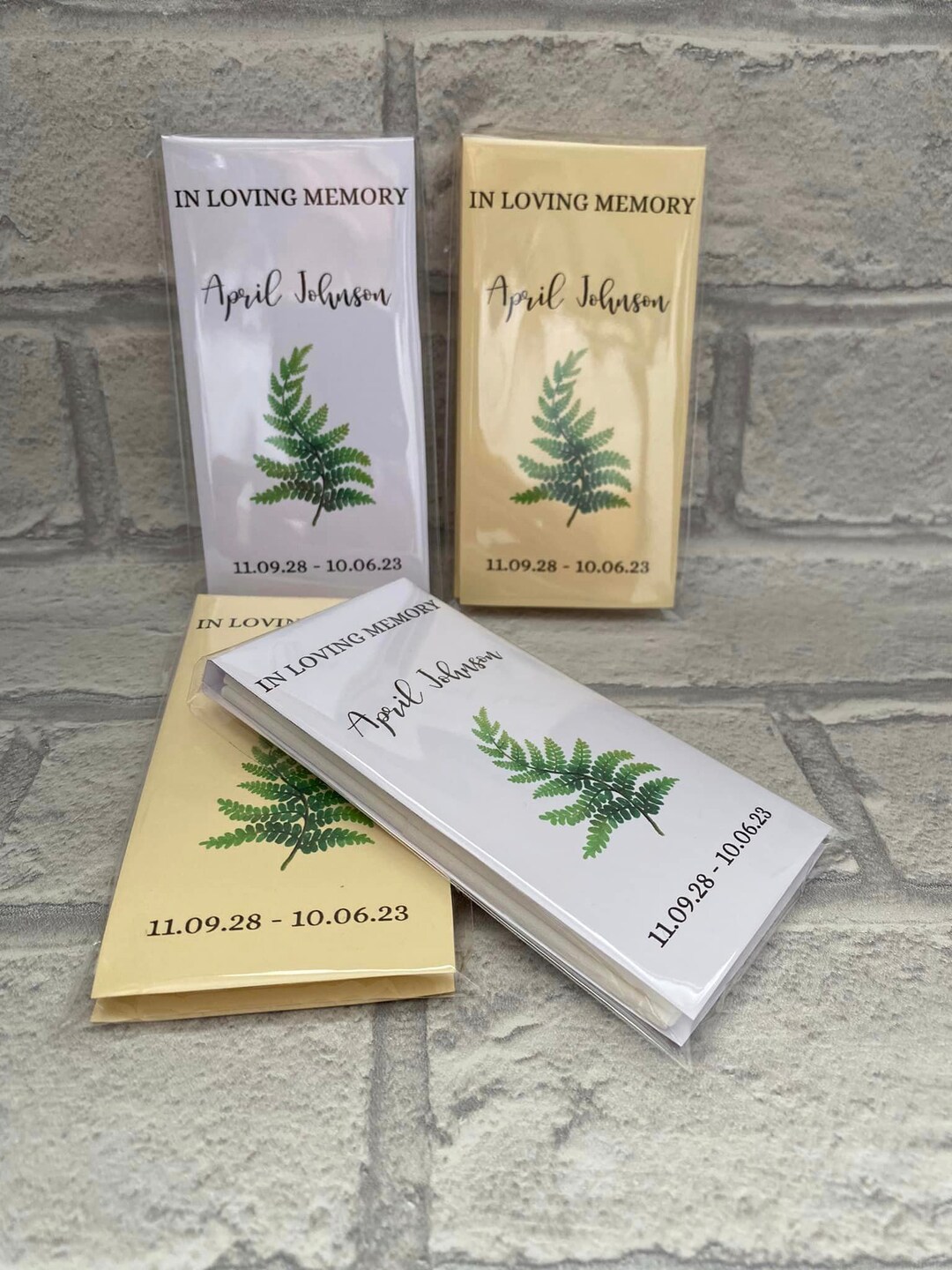 Funeral Favors Funeral Tissue Sleeve Favours Individually Etsy