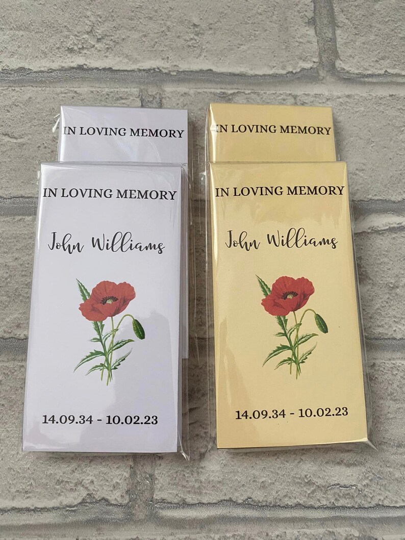 Funeral Favors Funeral Tissues Favours Individually Wrapped Etsy UK