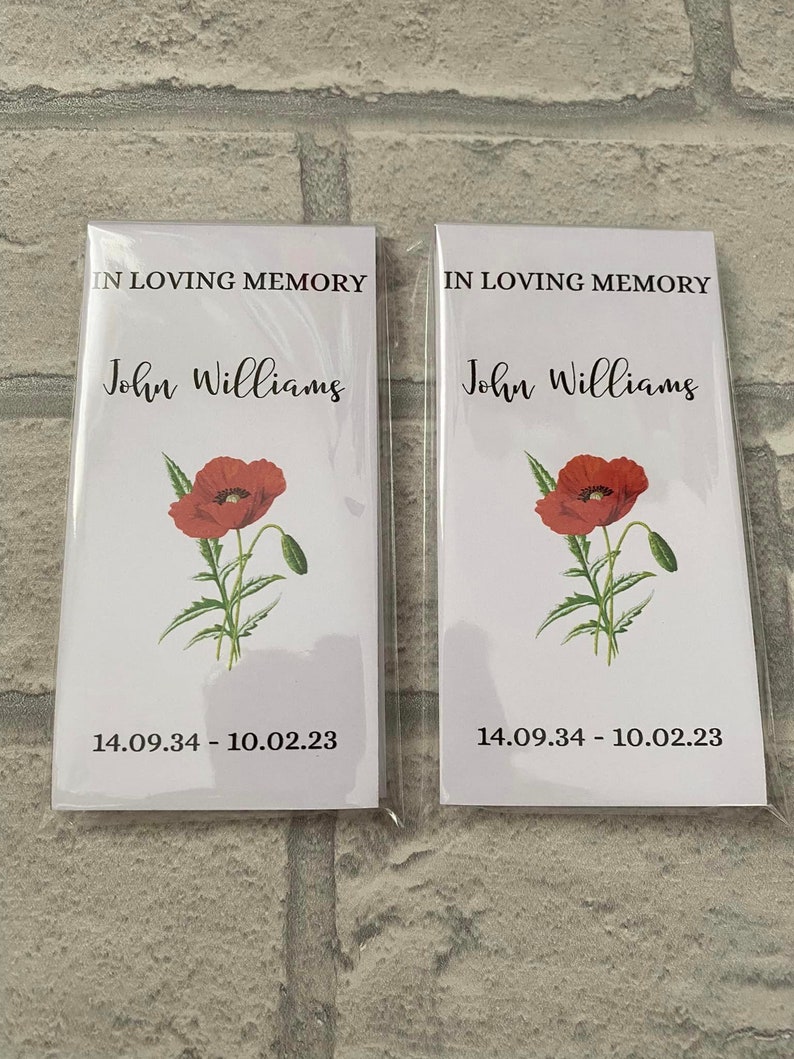 Funeral Favors Funeral Tissues Favours Individually Wrapped Etsy UK