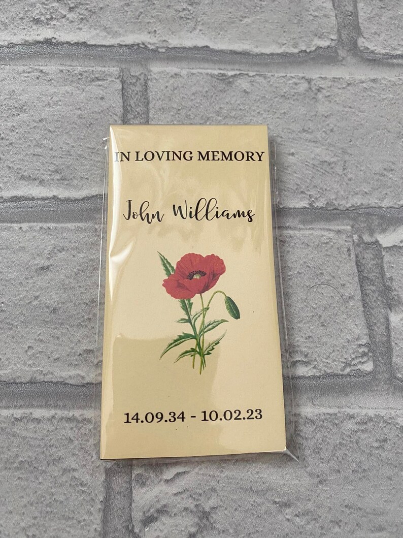 Funeral Favors Funeral Tissues Favours Individually Wrapped Etsy UK