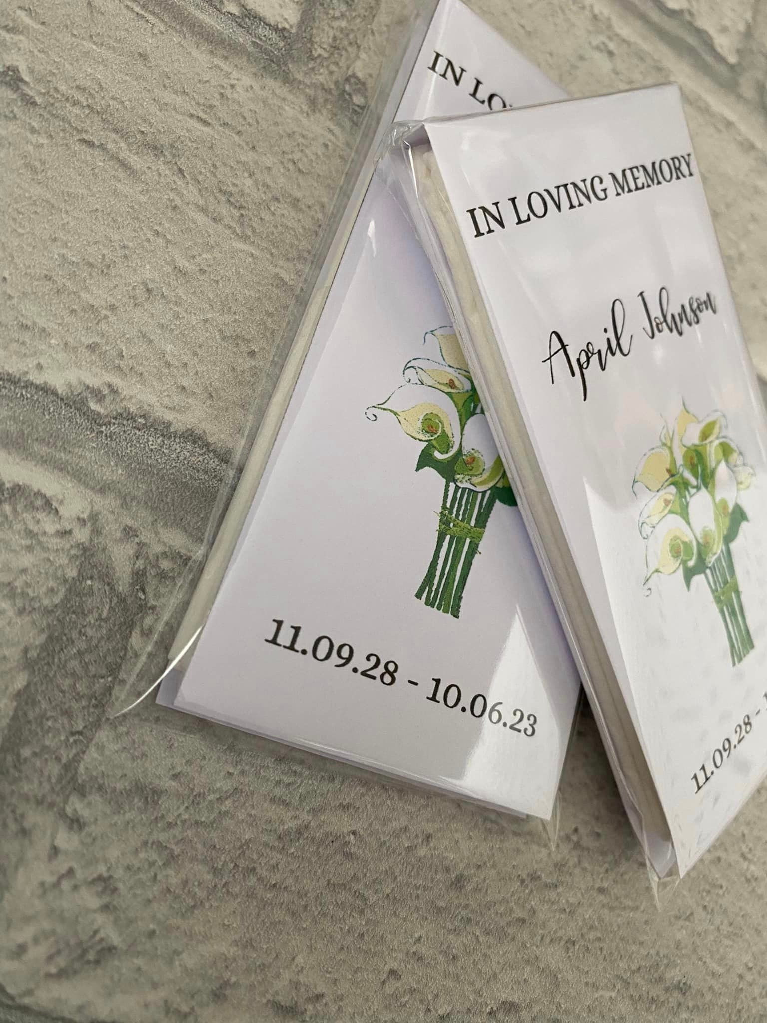 Funeral Favors Funeral Tissue Sleeve Favours Individually Etsy UK