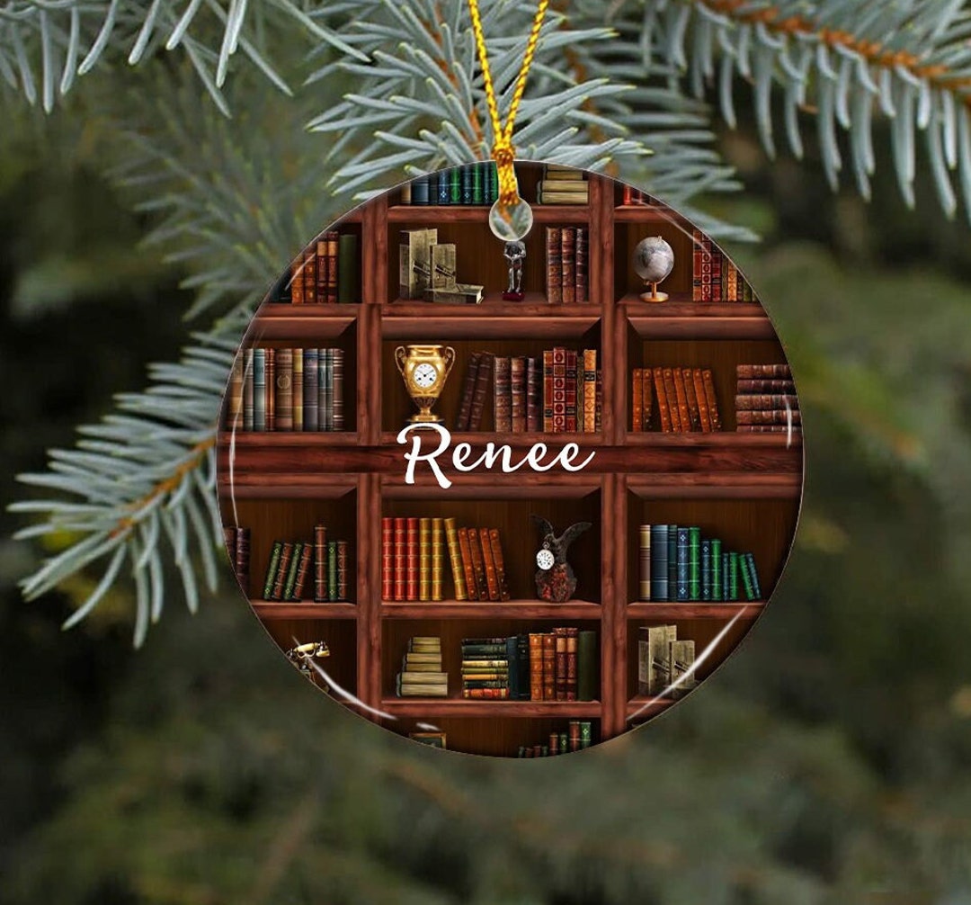 Personalized Book Ornament, Librarian Christmas Ornaments, Book Club Ornament, Book Christmas