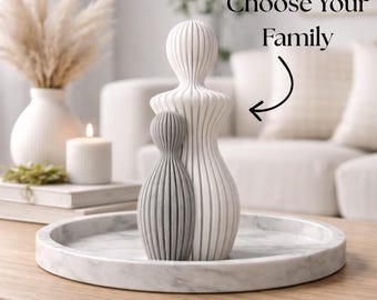 Mother and Children Sculpture | Custom Family Figurine | Minimalist Home Decor