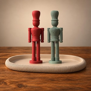 Decorazione natalizia Schiaccianoci / Regalo di Natale per lei / Statuetta moderna di soldatino di piombo / Decorazione natalizia minimalista scandinava