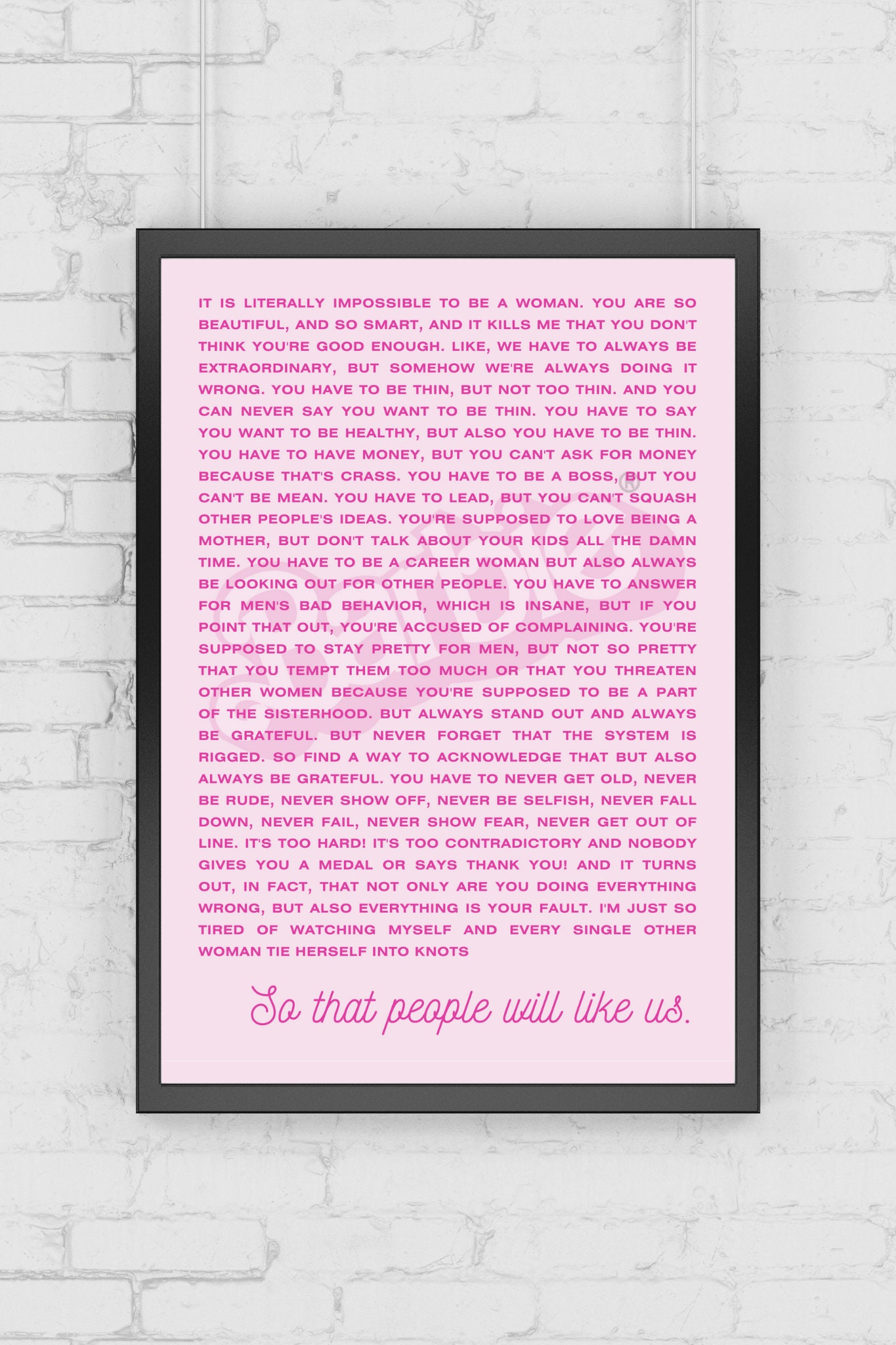 Barbie Monologue Digital Art Powerful Feminist Typography Etsy