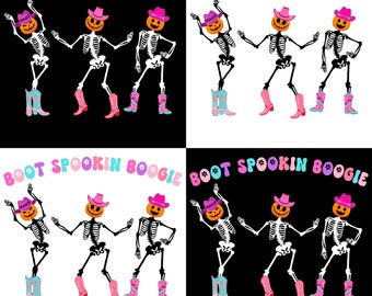 Western Halloween Png | Cowgirl Png | Skeleton Png  | Boot Scoot Spooky Png | Halloween Png | Shirt Design Png | Sublimation Png Design