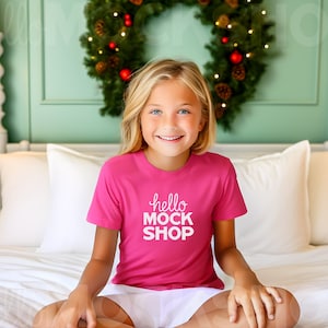 3001y Beere | 3001y Weihnachts Mockup | 3001y Mock Up | Jugend Weihnachts Mockup | Kinder Mock Up Tshirt | 3001y Model Mockup | BC 3001y Beere