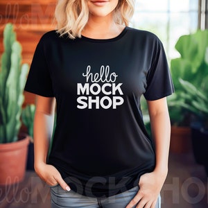 BC 3001 Mock Up | Bella Canvas Black Mockup | Bella Canvas 3001 Black Mockup | T Shirt Mock Up | BC3001 Mock Up | BC3001 Black Mockup