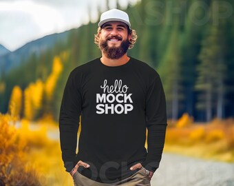 3501 Black Mockup | Men Mock Ups | 3501 Fall Mockup | 3501 Mockup | 3501 Mock Up | Fall Mock Up | BC 3501 Mockup | 3501 Mockup Black