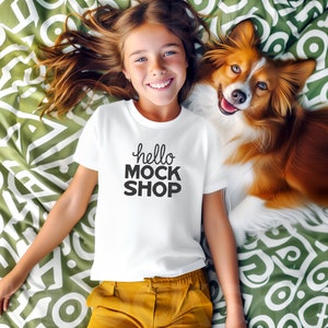 Youth Shirt Mockup | Bella Canvas Mockup Dog | Youth Summer Mockup | Bella Canvas 3001y Mockup | Dog T-Shirt Mockup | Bella 3001y Mockup