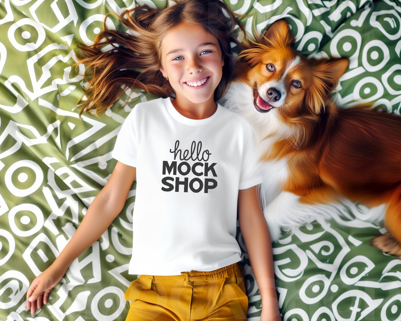 Youth Shirt Mockup | Bella Canvas Mockup Dog | Youth Summer Mockup | Bella Canvas 3001y Mockup | Dog T-Shirt Mockup | Bella 3001y Mockup
