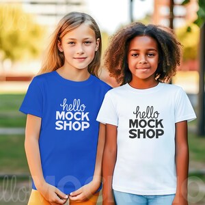 3001y True Royal | Bella Youth White Mockup | 2 Kids Mockup | Youth Tshirt Mockup Blue | 3001y Mockup White | 3001y Mockup Blue | 3001y Mock