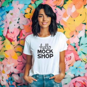 Bella Canvas Mock Ups | White Bella Canvas 3001 Mockup | Bella Canvas Shirt Mockups | White Shirt Mockup | Model Mockup | T-shirt Mockup