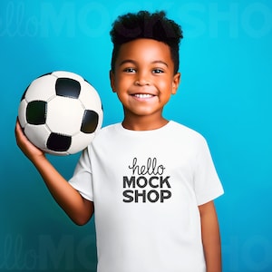 Boys Soccer T Shirt | Bella Canvas 3001y Mockup | Boy Tshirt Mockup | Youth Shirt Mockup | Sports Shirt Mockup | Youth Soccer Shirt | 3001y