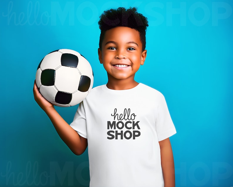 Boys Soccer T Shirt | Bella Canvas 3001y Mockup | Boy Tshirt Mockup | Youth Shirt Mockup | Sports Shirt Mockup | Youth Soccer Shirt | 3001y