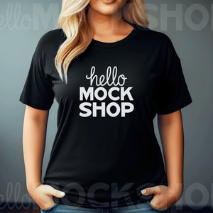 Bella Canvas 3001 Black Mockup | BC 3001 Mock Up | T Shirt Mock Up | BC3001 Mock Up | Bella Canvas Black Mockup | BC3001 Black Mockup