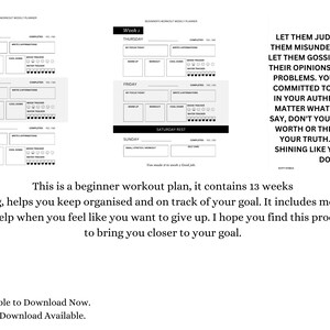 Beginner Workout Planner|| PDF, PRINTABLE - Etsy