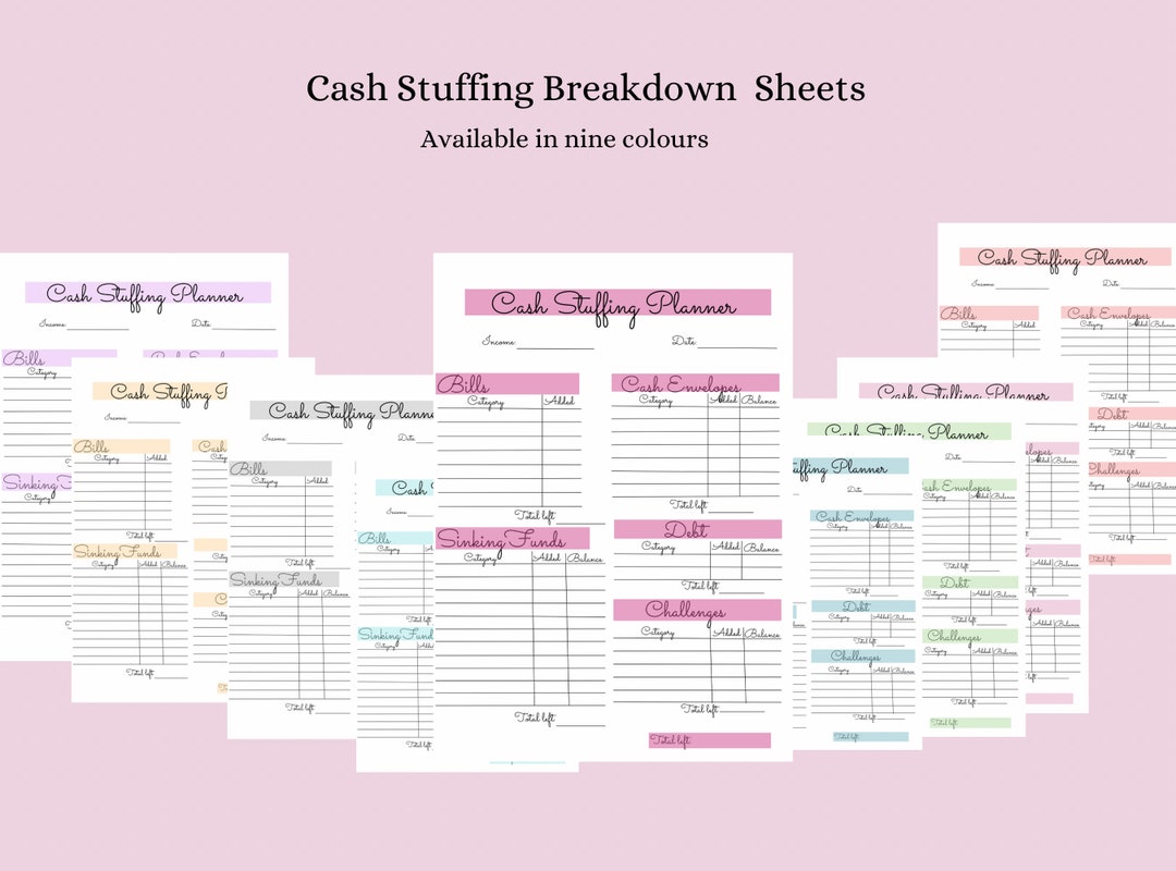 Paycheck Budget Planner | PDF Printable Cash Breakdown Sheets ...