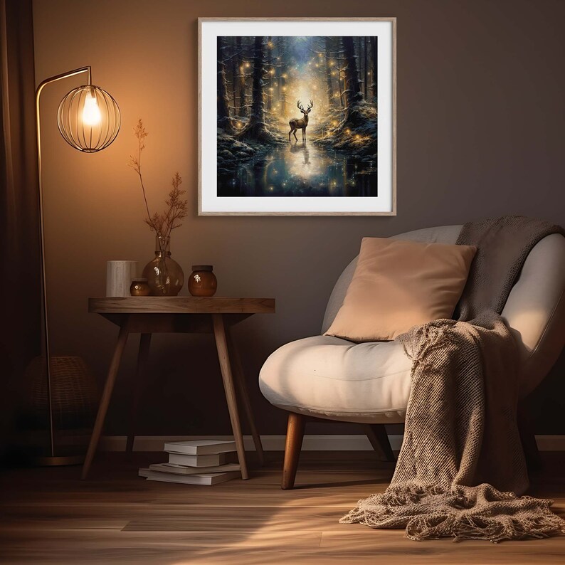 Deer in Magical Forest Counted Cross Stitch Pattern Instant PDF ...
