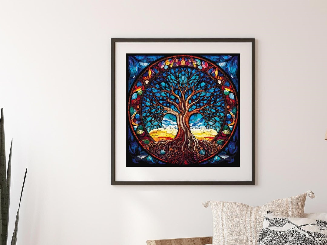 Stained Glass Cross Stitch Pattern Instant PDF Download Tree of Life ...
