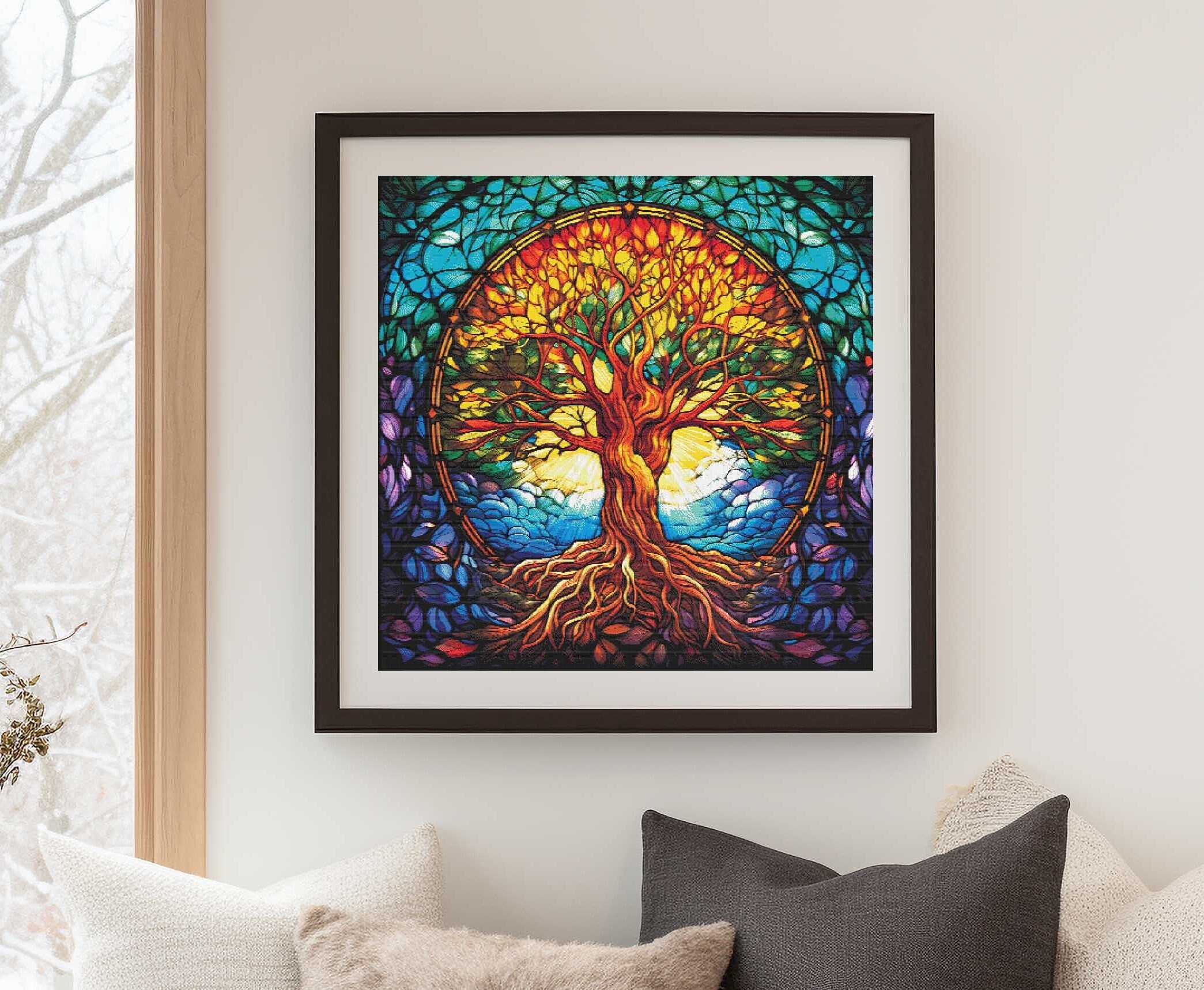 Stained Glass Tree of Life Two Cross Stitch Pattern Instant PDF ...