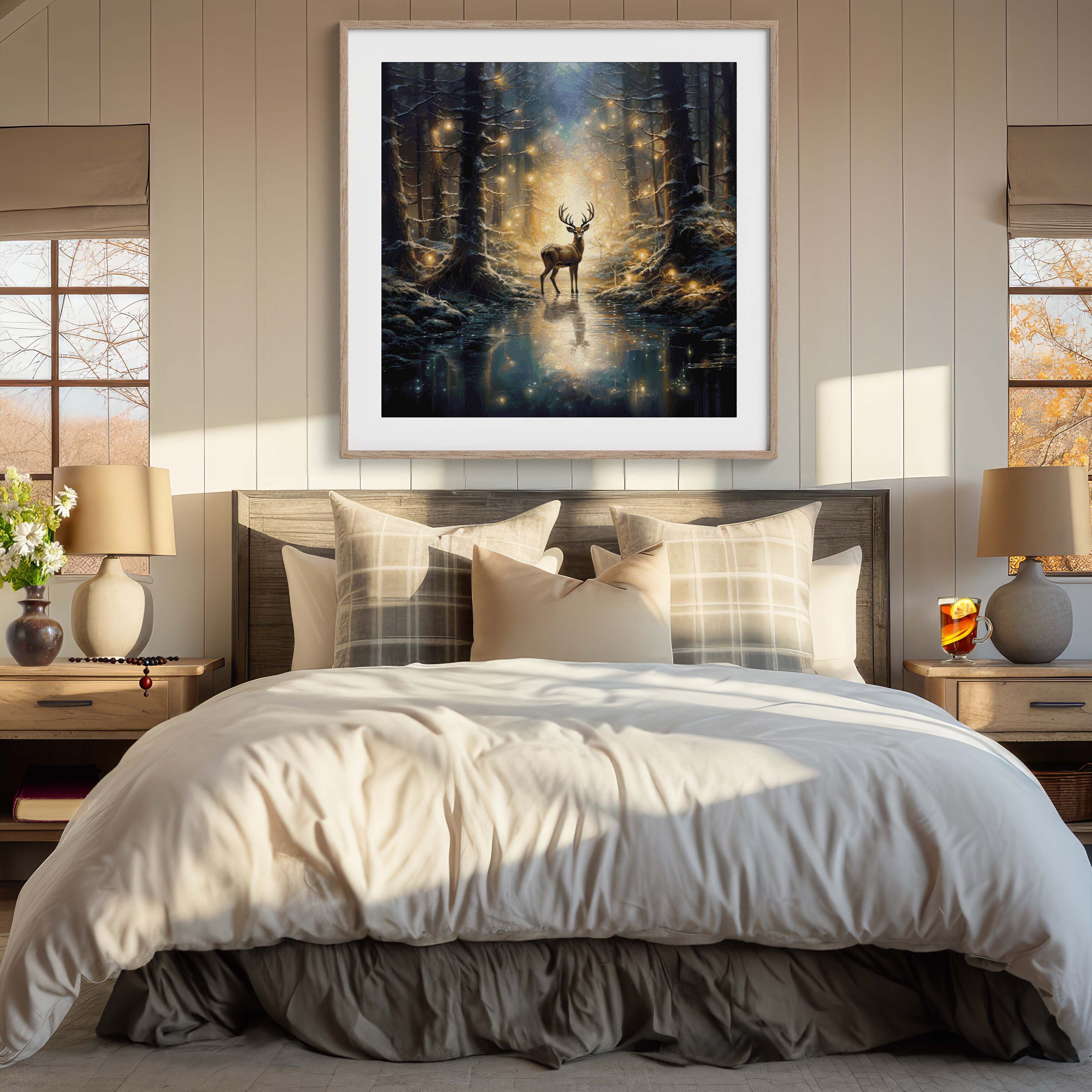 Deer in Magical Forest Counted Cross Stitch Pattern Instant PDF ...