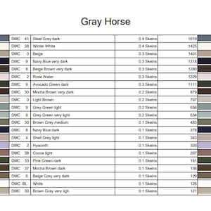 White Horse Cross Stitch Pattern Instant PDF Download Gray Horse Cross ...